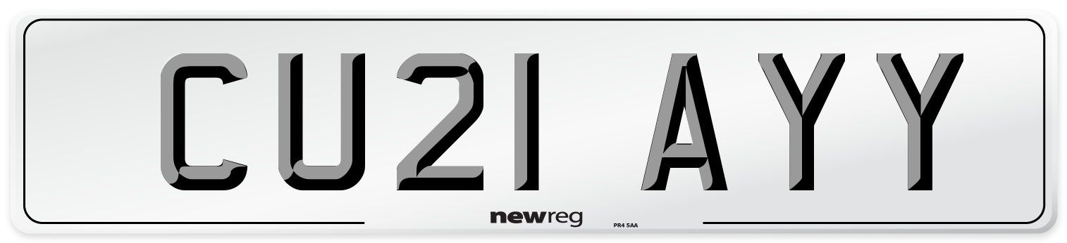 CU21 AYY Number Plate from New Reg